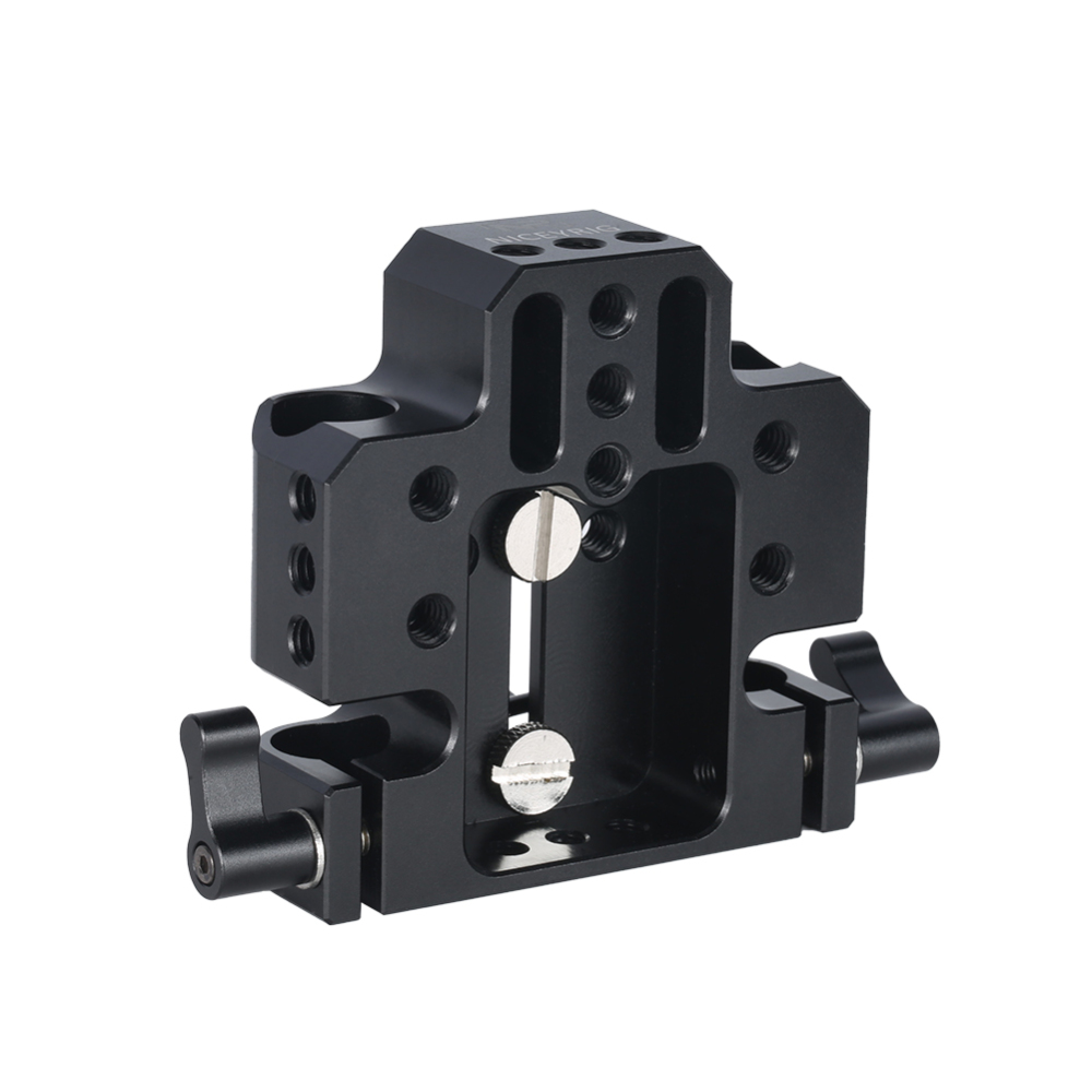 Niceyrig Dual 15mm Rod Clamp Base Plate for BMPCC 6K(6K Pro)/Sony A7 A9 FS7 FS5 FS9/Cannon C100 C300 C500/Red DSMC2/Kinefinity Cinema Camera