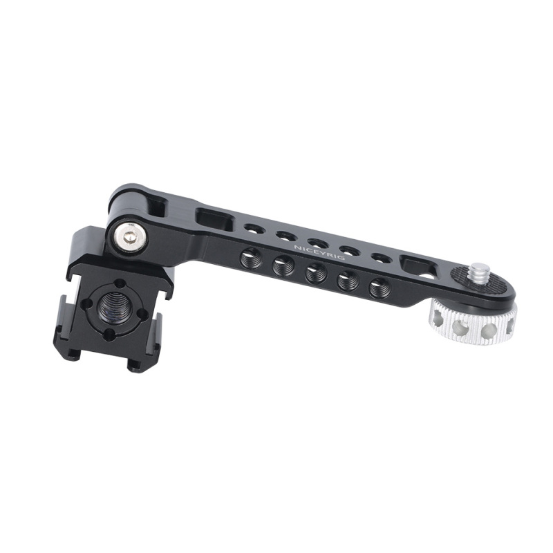 Niceyrig Extension Base Plate Bracket with Tiltable Three Cold Shoe Mounts Adaptor