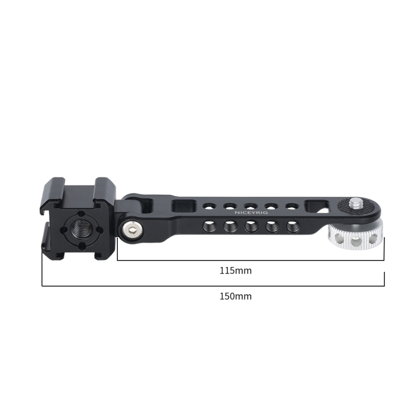 Niceyrig Extension Base Plate Bracket with Tiltable Three Cold Shoe Mounts Adaptor