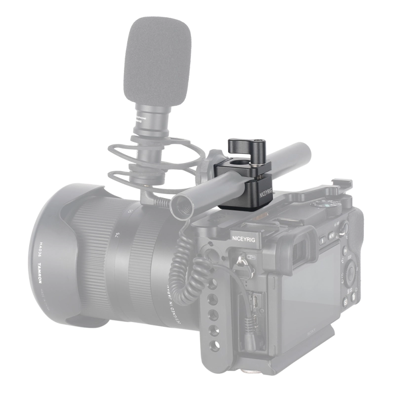 Niceyrig 3/8''-16 Arri Locating 15mm Rod Clamp with Cold Shoe Mount