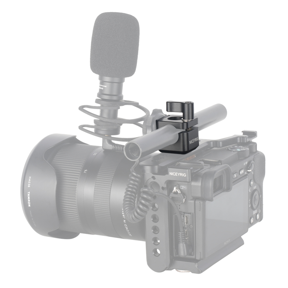 Niceyrig 3/8''-16 Arri Locating 15mm Rod Clamp with Cold Shoe Mount