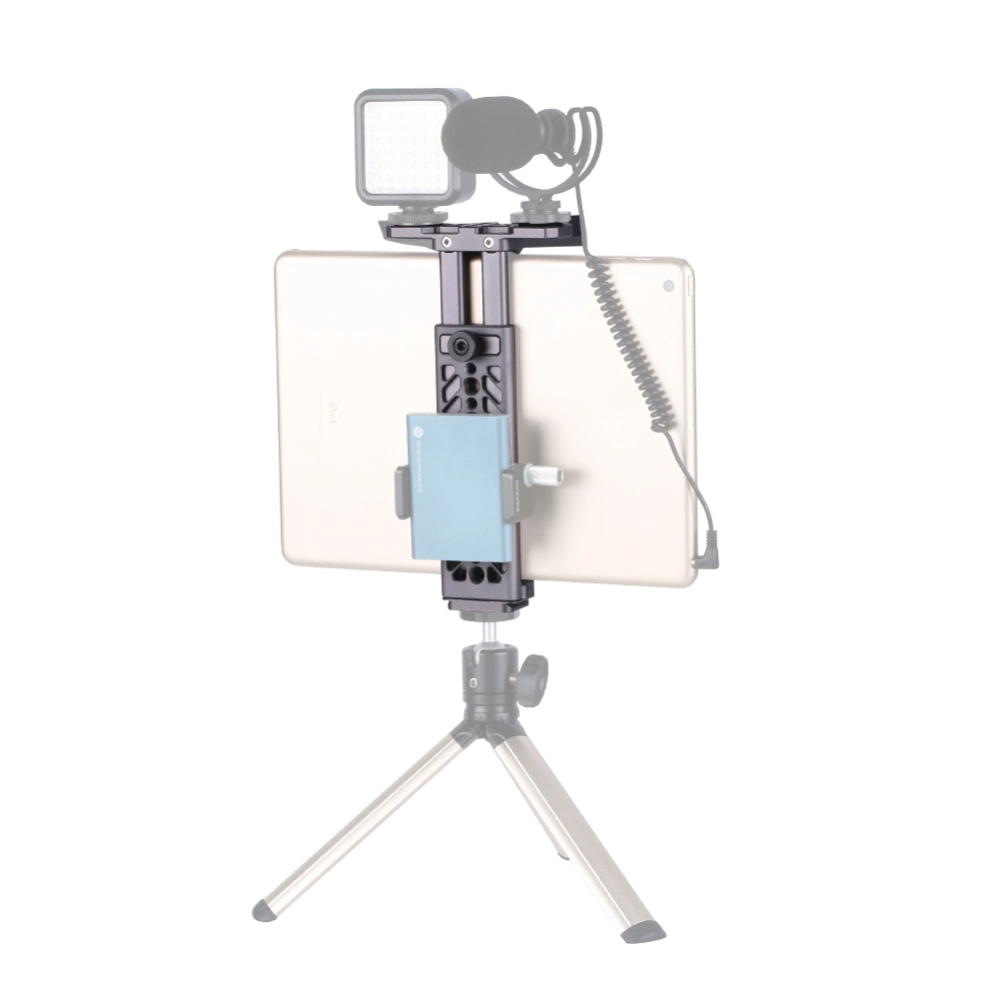 NICEYRIG Supporto Video Palmare Con Treppiede Per Tablet IPad E MatePad, Pieghevole, Con Doppia Slitta Fredda E Attacchi 1/4", 574