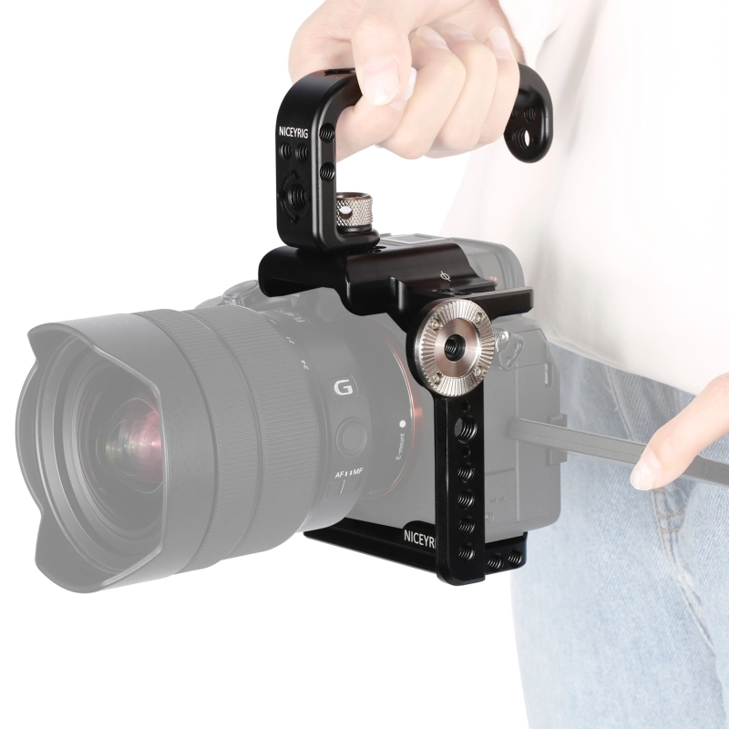 Niceyrig camera cage kit with Arri Locating Top Handle for Sony A7RV/A7MIV(A7IV)/A7RIV/ILCE-7S3/A7S3/ILCE-7RM5