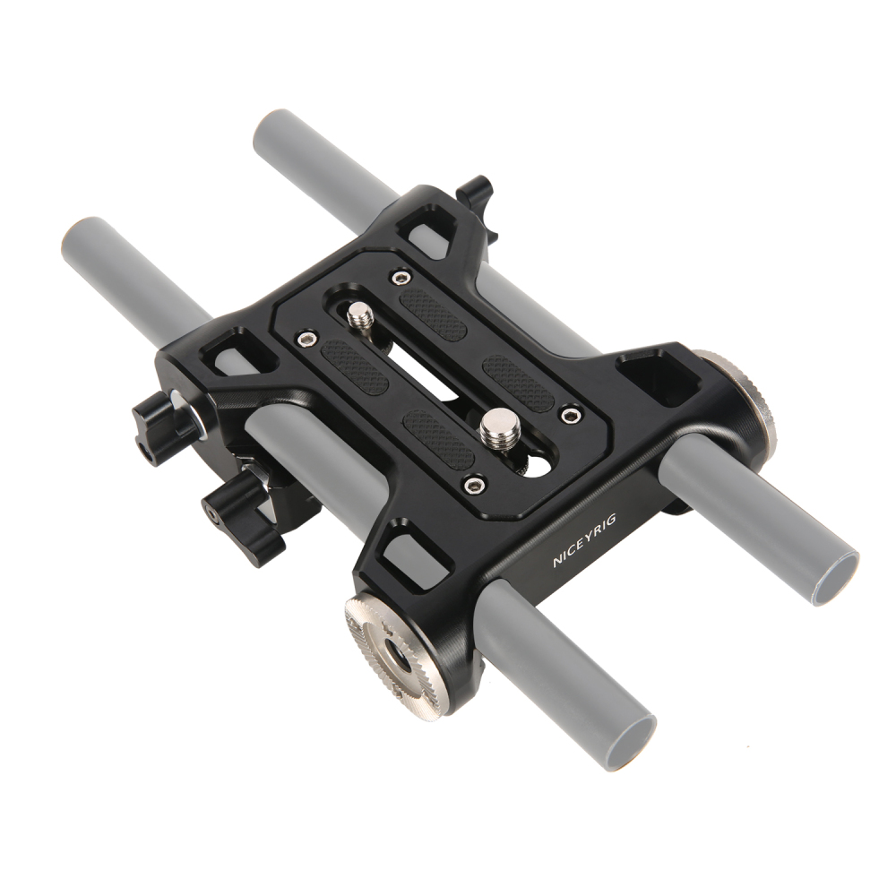 Niceyrig Base Plate Kit (Arri Style Clamp) with Arri Rosette Mount & Dual Rod Clamp(15mm)
