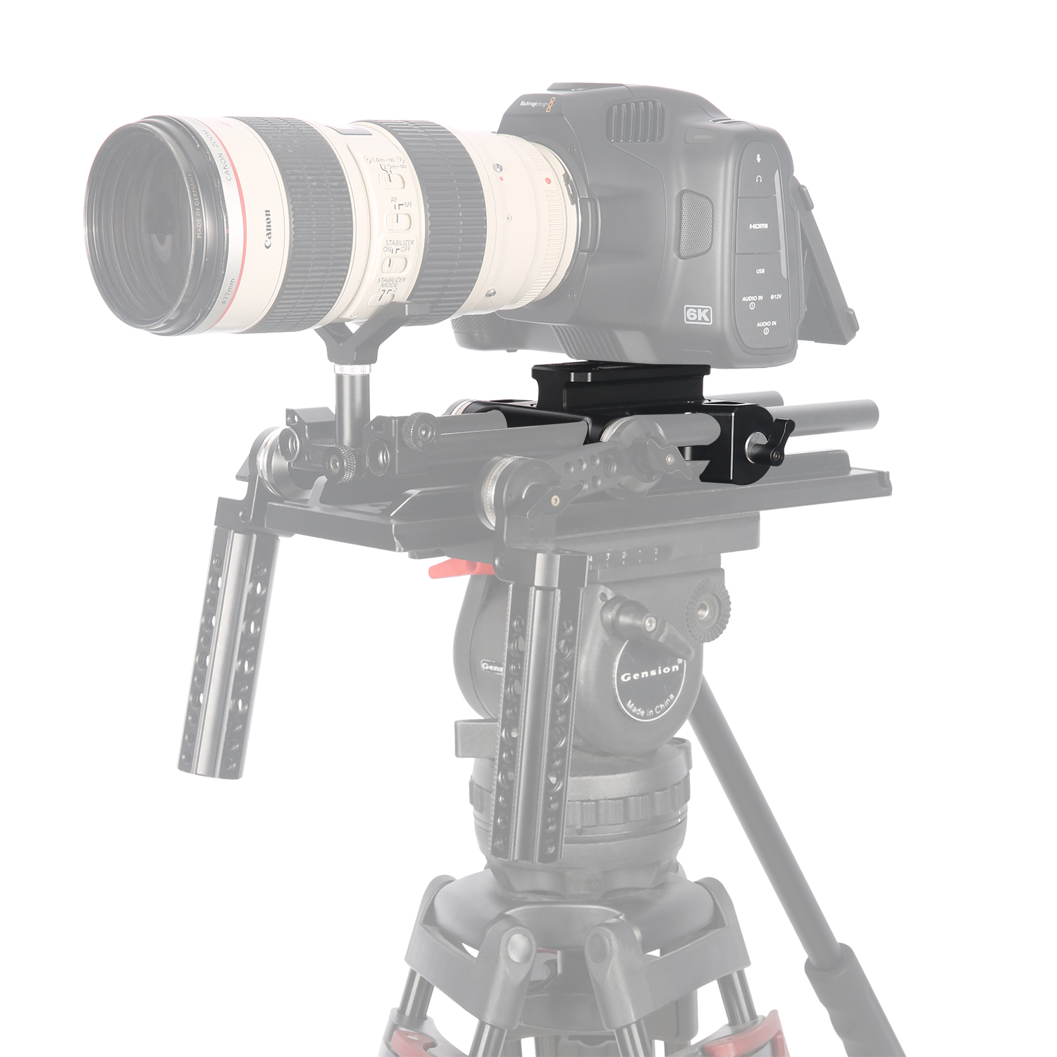 Niceyrig Riser Baseplate with Arri Rosette (Arri Style) for Cannon C100/C300/C500 Sony FS7/FS5/FS9 Red DSMC2 Kinefinity Cinema Camera