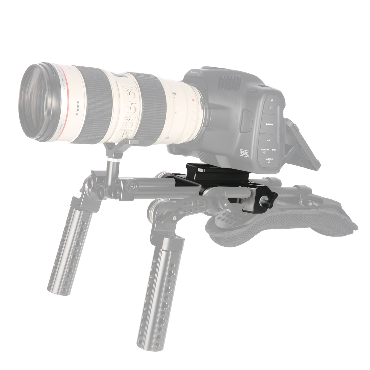 Niceyrig Riser Baseplate with Arri Rosette (Arri Style) for Cannon C100/C300/C500 Sony FS7/FS5/FS9 Red DSMC2 Kinefinity Cinema Camera
