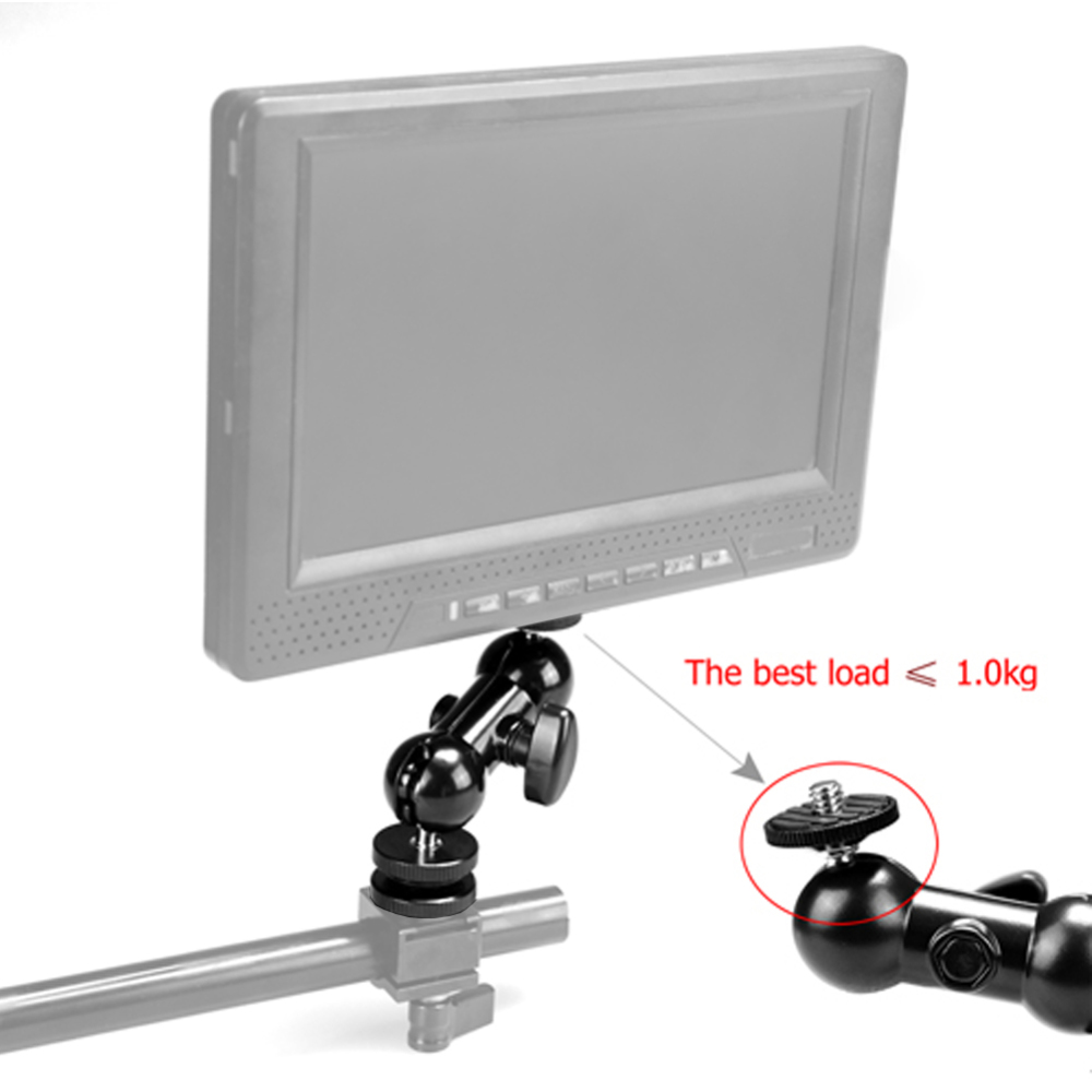 Niceyrig Aluminum Ballhead Monitor Mount with Cold Shoe Adapter /1/4" Screw