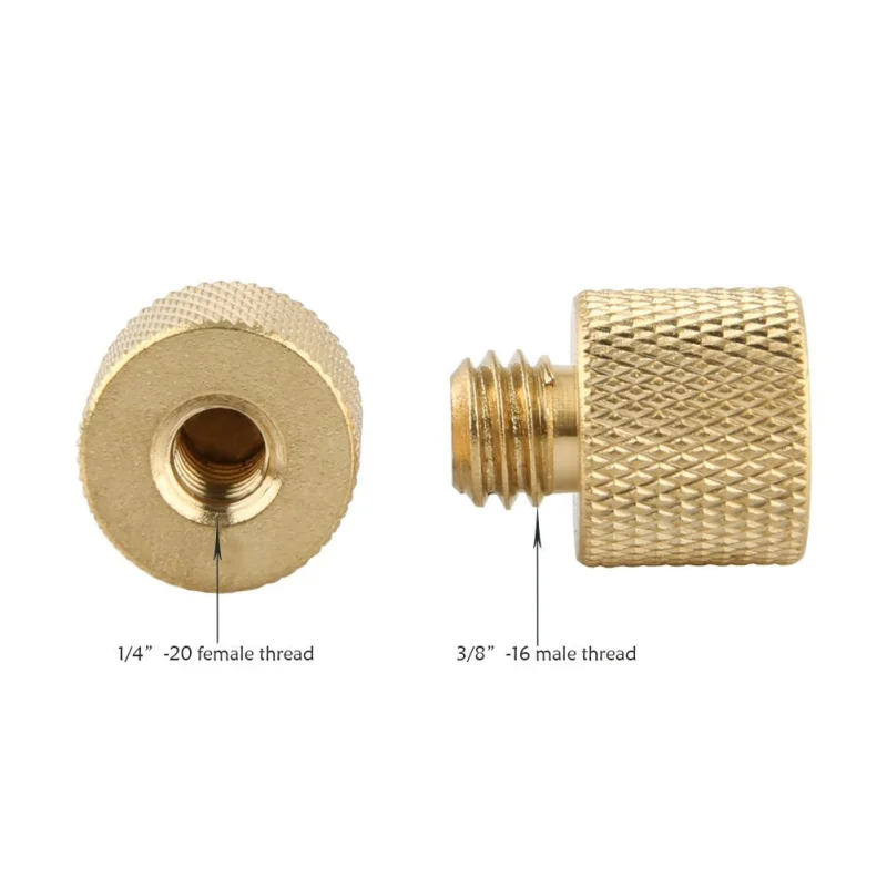 NICEYRIG 3/8-16 Male to 1/4-20 Female Tripod Screw Adapter for Camera Mount (Brass)