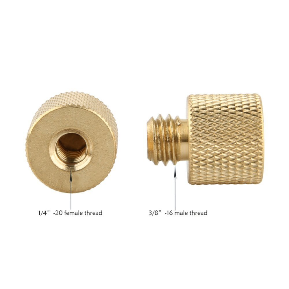 NICEYRIG 3/8-16 Male to 1/4-20 Female Tripod Screw Adapter for Camera Mount (Brass)
