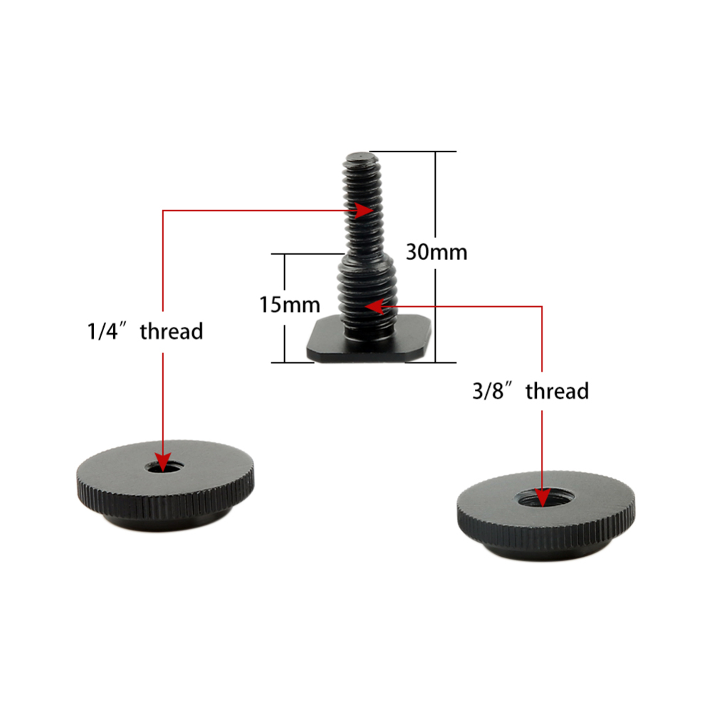 Niceyrig Camera Cold Shoe Mount Adapter 1/4'' Tripod Screws