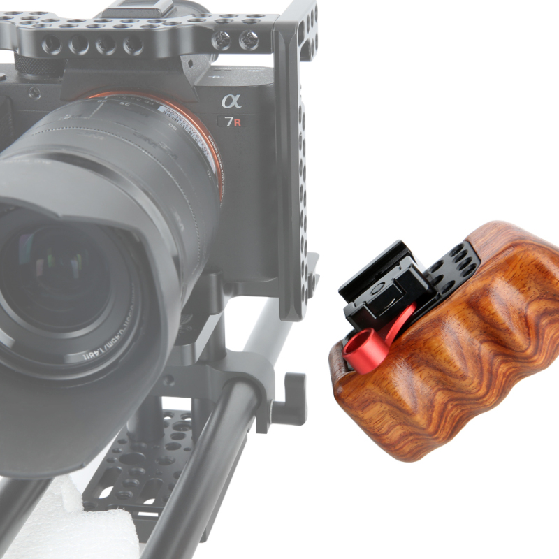 Niceyrig Camera Wooden Side Handle with Nato Rail/Nato Clamp (Left Side)