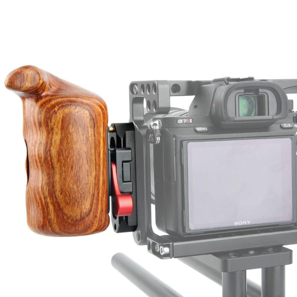 Niceyrig Camera Wooden Side Handle with Nato Rail/Nato Clamp (Left Side)