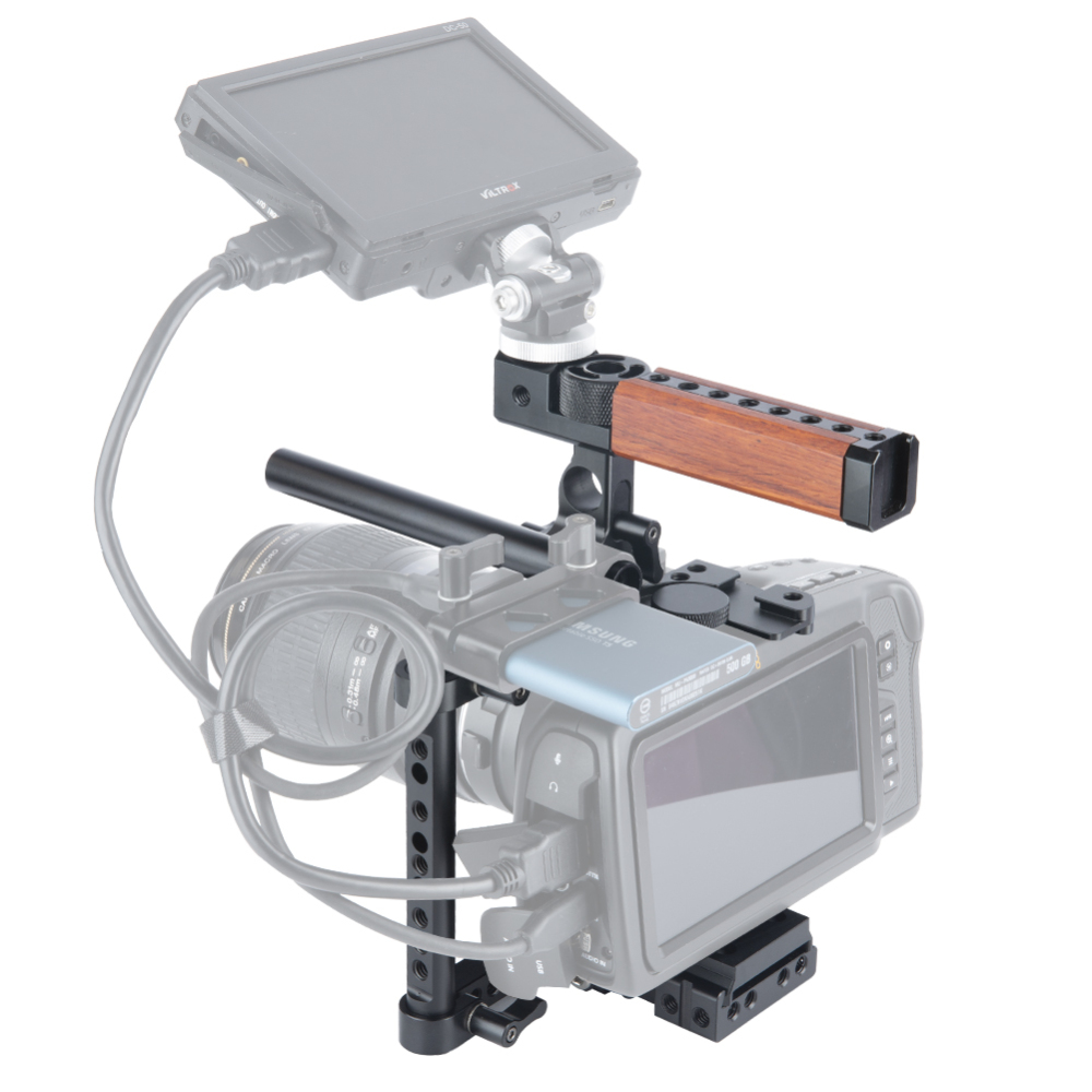 Niceyrig BMPCC QR Half Camera Cage for Blackmagic Design Pocket Camera 4K/6K with Nato Top Handle