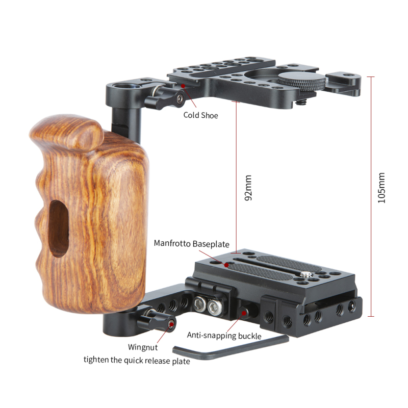 BMPCC QR Half Camera Cage Kit for Blackmagic Design Pocket Camera 4K/6K