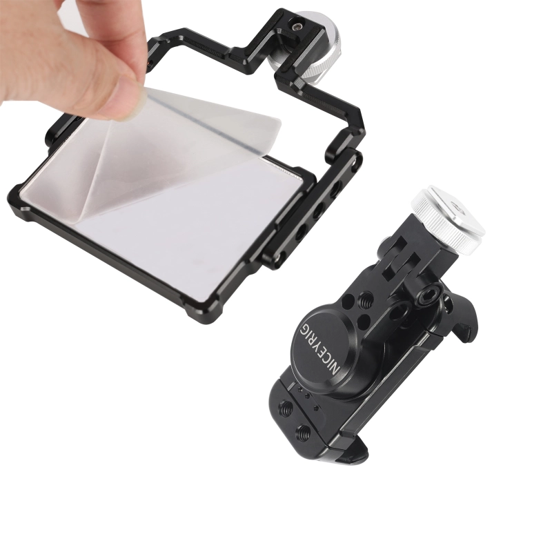 Niceyrig Vlogging Live Streaming Selfie Kit with Flip Monitor Mirror & Smart Phone Tripod Mount Holder Clamp