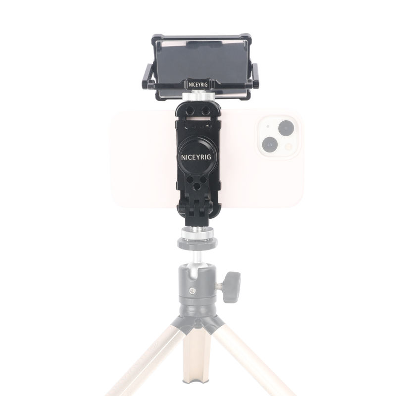 Niceyrig Vlogging Live Streaming Selfie Kit with Flip Monitor Mirror &  Smart Phone Tripod Mount Holder Clamp