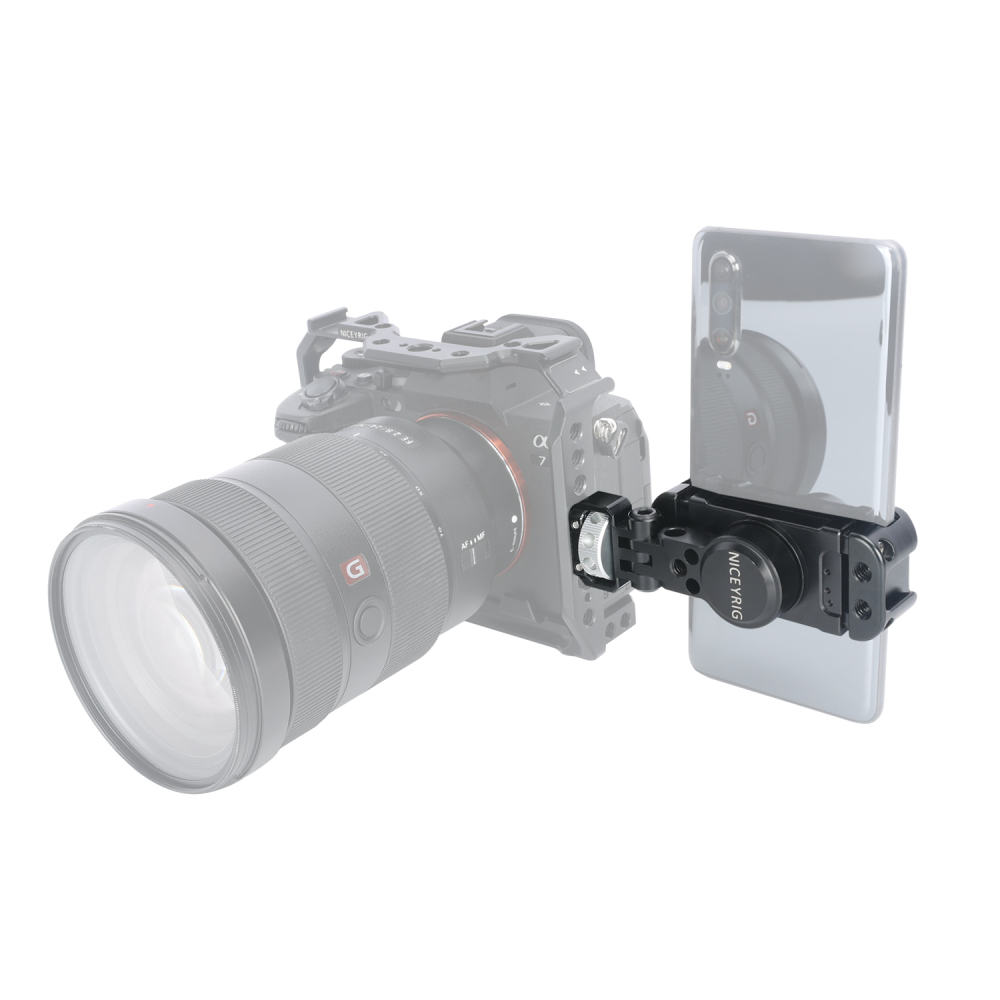 Niceyrig Aluminum Alloy Smartphone Holder Bracket 1/4''-20 Screw Mount for Iphone 14 13 12 11 Pro Max Galaxy S22 HUAWEI Vlogging