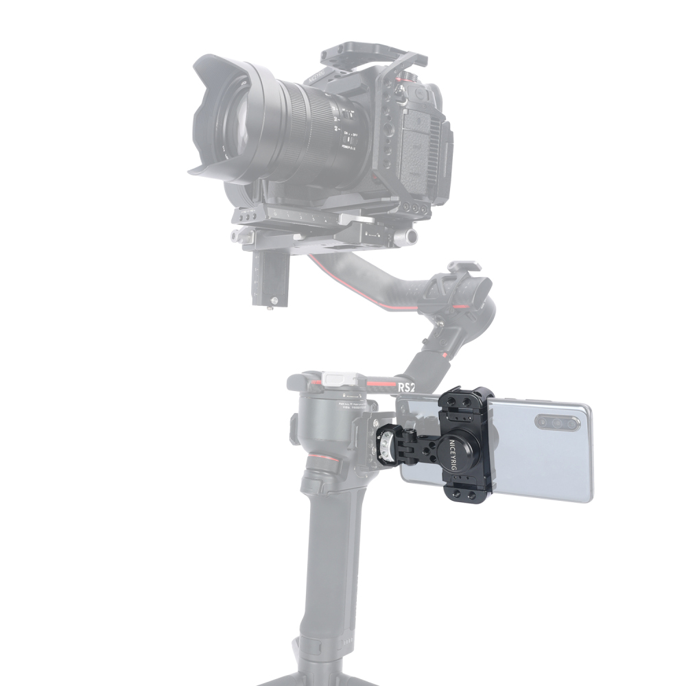 Niceyrig Aluminum Alloy Smartphone Holder Bracket 1/4''-20 Screw Mount for Iphone 14 13 12 11 Pro Max Galaxy S22 HUAWEI Vlogging