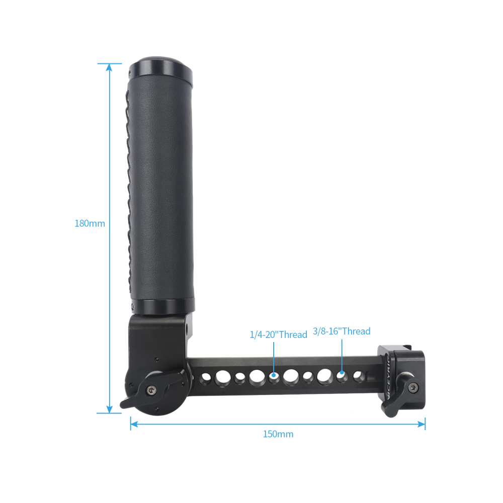 Niceyrig Side Handle for DJI RS2/RSC2/RS3/RS3 Pro Stabilizer Gimbal with Nato Clamp Arri Rosette 360°Rotate Adjustment