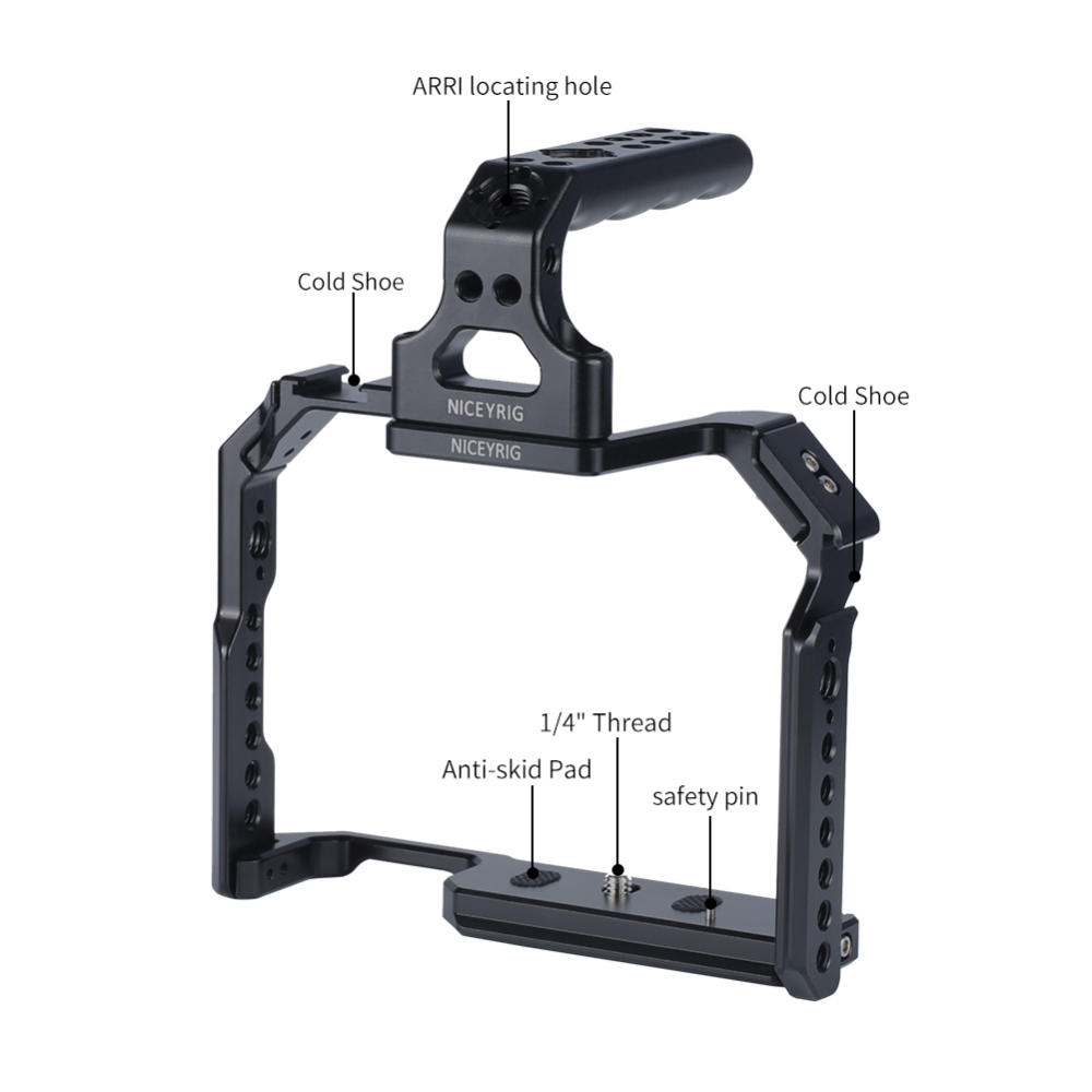 Niceyrig Camera Cage Kit for Canon 90D/80D/70D with Mini Top Handle