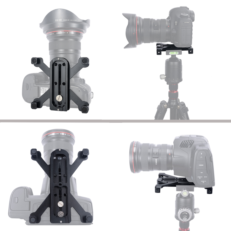 Niceyrig Arca - Type Quadruped Baseplate Support For DSLR Camera Horizontally Placing Compatible with Arca Type Tripods(Regular/Plus Version)