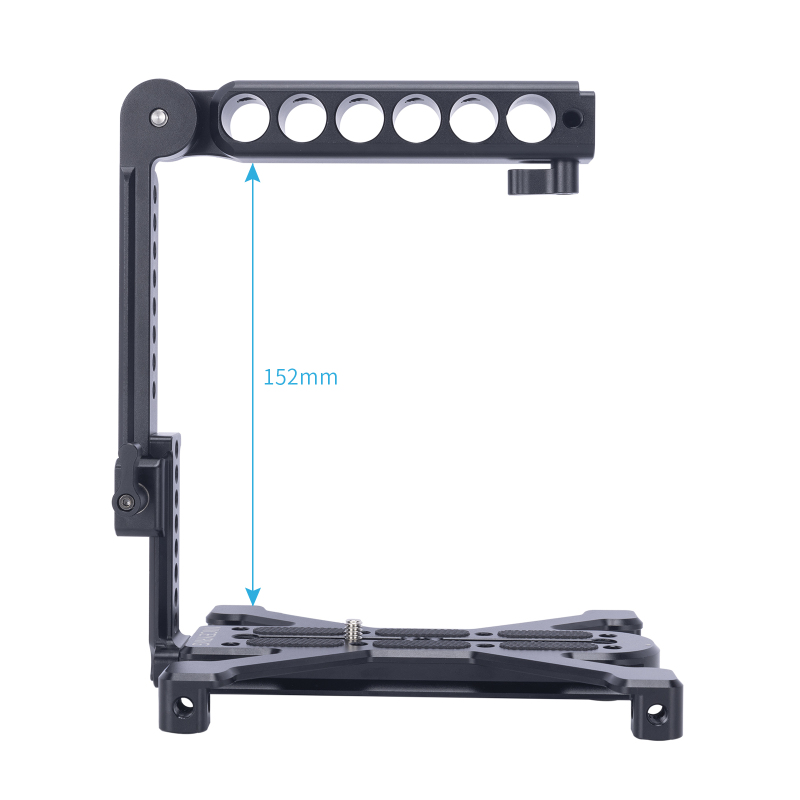 Niceyrig Adjustable Lift Nato Top Handle with Arca-Type Quadruped Baseplate Support Kit for DSLR/ Mirrorless Camera/Cinema Camera (Capacity: 5kg)