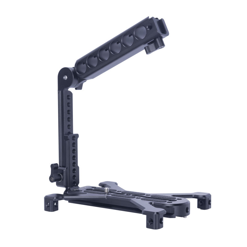 Niceyrig Adjustable Lift Nato Top Handle with Arca-Type Quadruped Baseplate Support Kit for DSLR/ Mirrorless Camera/Cinema Camera (Capacity: 5kg)