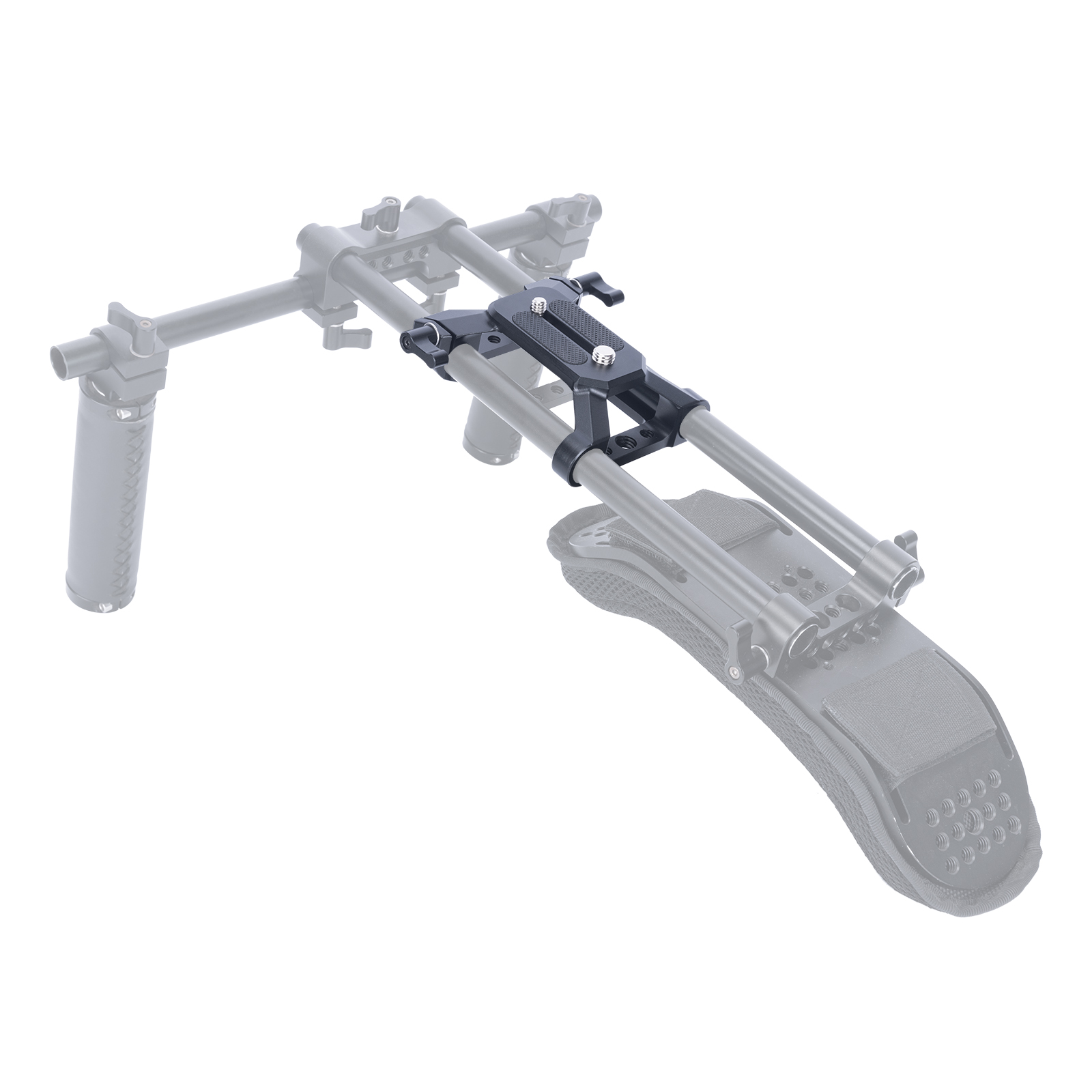 NICEYRIG Tripod Mounting Plate With 15mm Rod Clamps - Camera Baseplate For DSLR Rig Cage