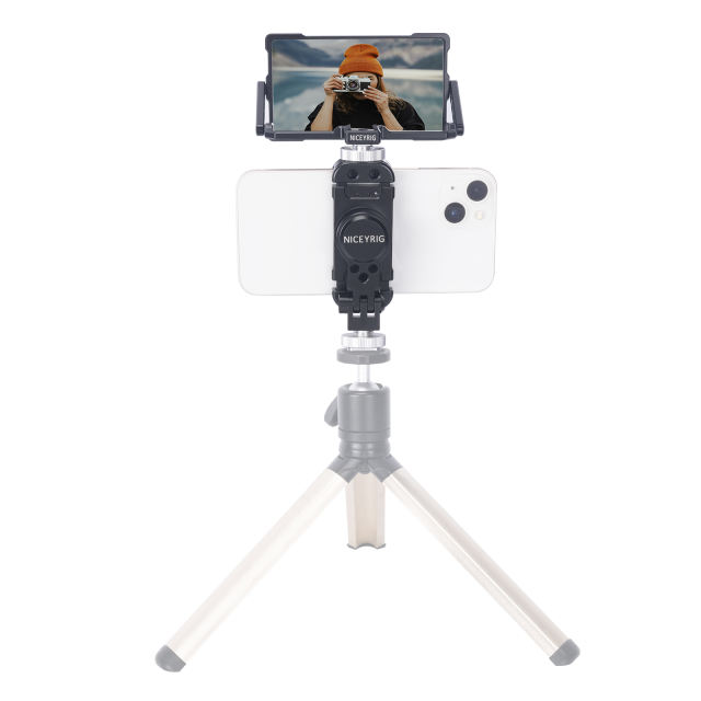 Haarzelf Stal zingen Niceyrig Vlogging Live Streaming Selfie Kit with Flip Monitor Mirror &  Smart Phone Tripod Mount Holder