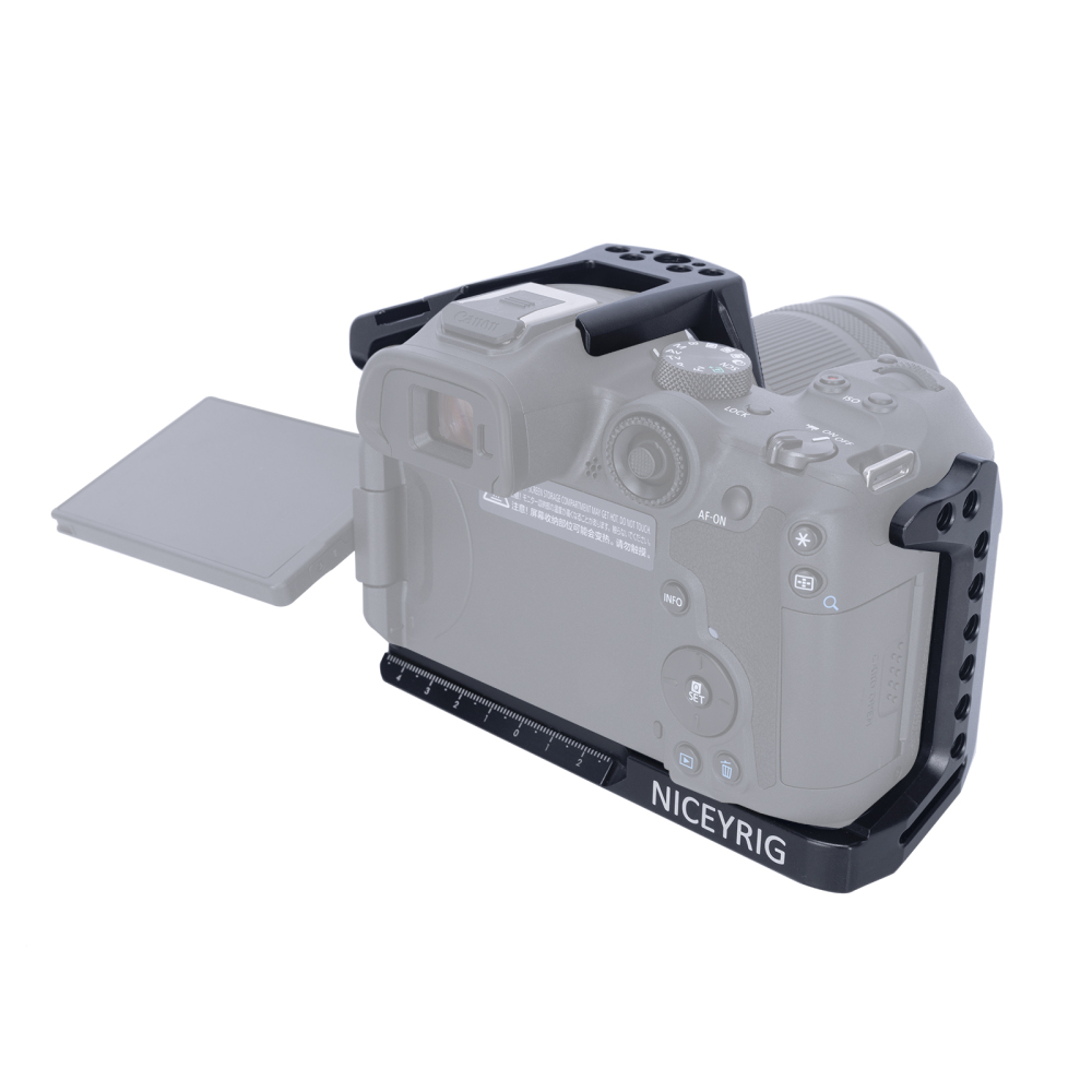 Niceyrig Camera Cage kit for Canon EOS R7 with Cold Shoe Mount Arri Locating Hole Nato Rail Arca-Swiss Bottom