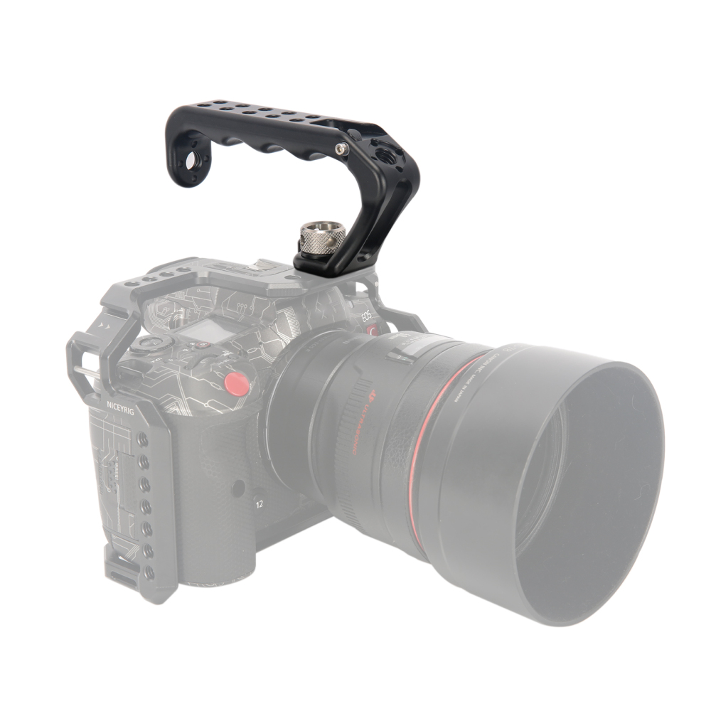 Niceyrig 3/8''-16 Arri Locating Top Handle with Cold Shoe Mount 1/4''-20 Thread Holes for DSLR Cameras Video Camcorder
