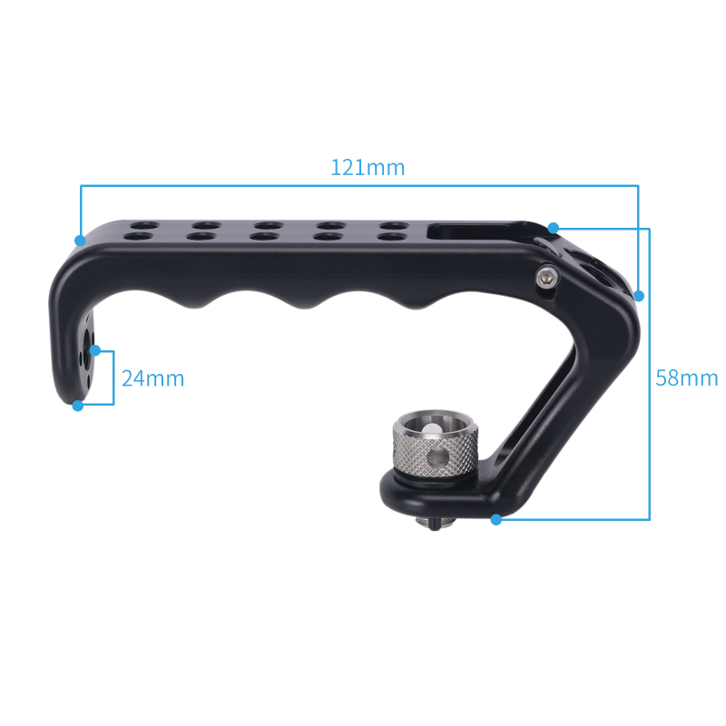 Niceyrig 3/8''-16 Arri Locating Top Handle with Cold Shoe Mount 1/4''-20 Thread Holes for DSLR Cameras Video Camcorder