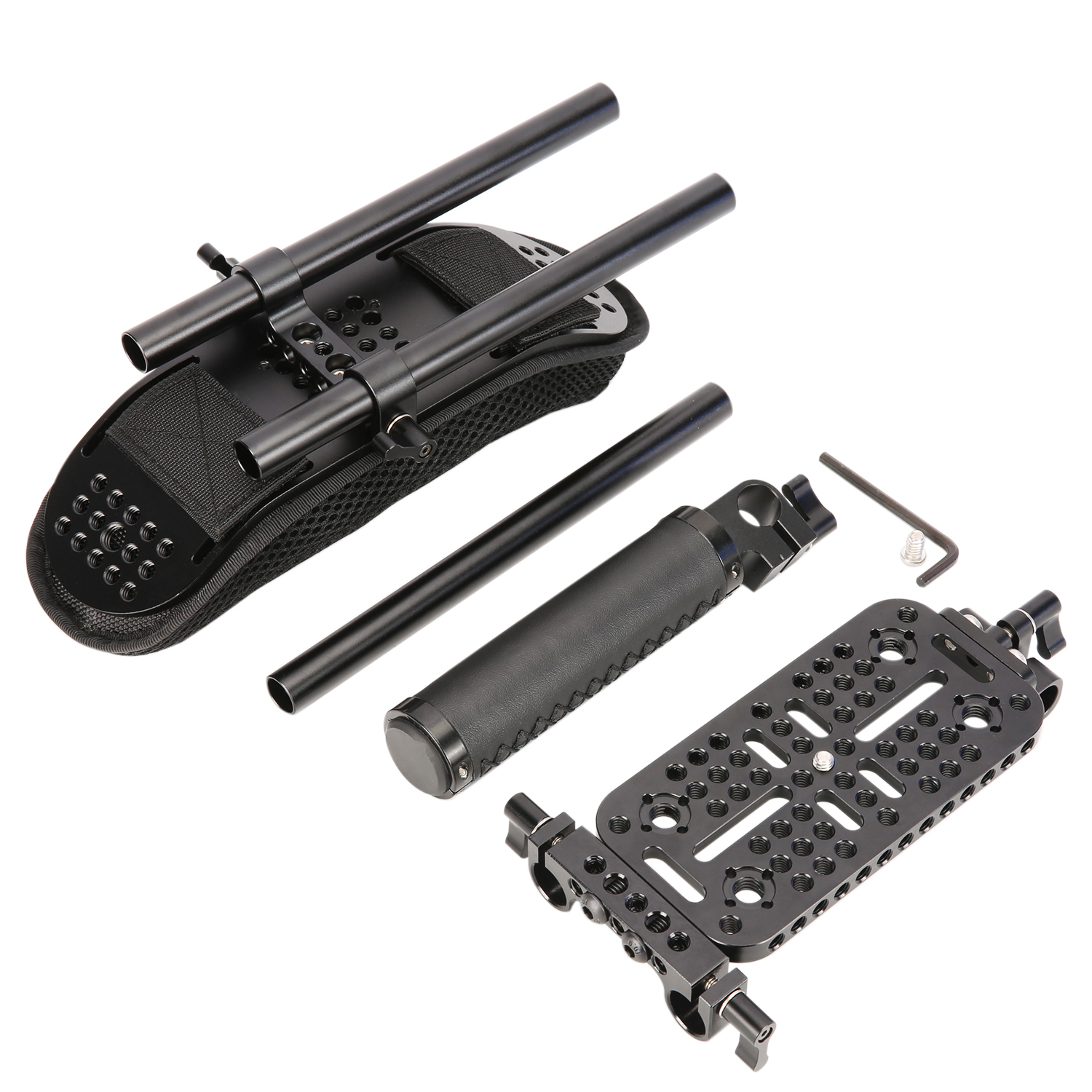 Niceyrig Shoulder Support Kit with 15mm Rail System for Video/DV Camcorder Camera(Capacity:10kg)