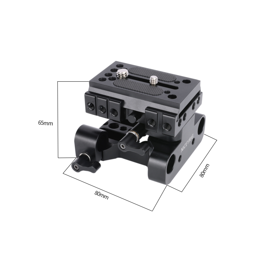 Niceyrig Manfrotto Universal Baseplate with 15mm Rail System Height Adjustable (Capacity: 20kg)