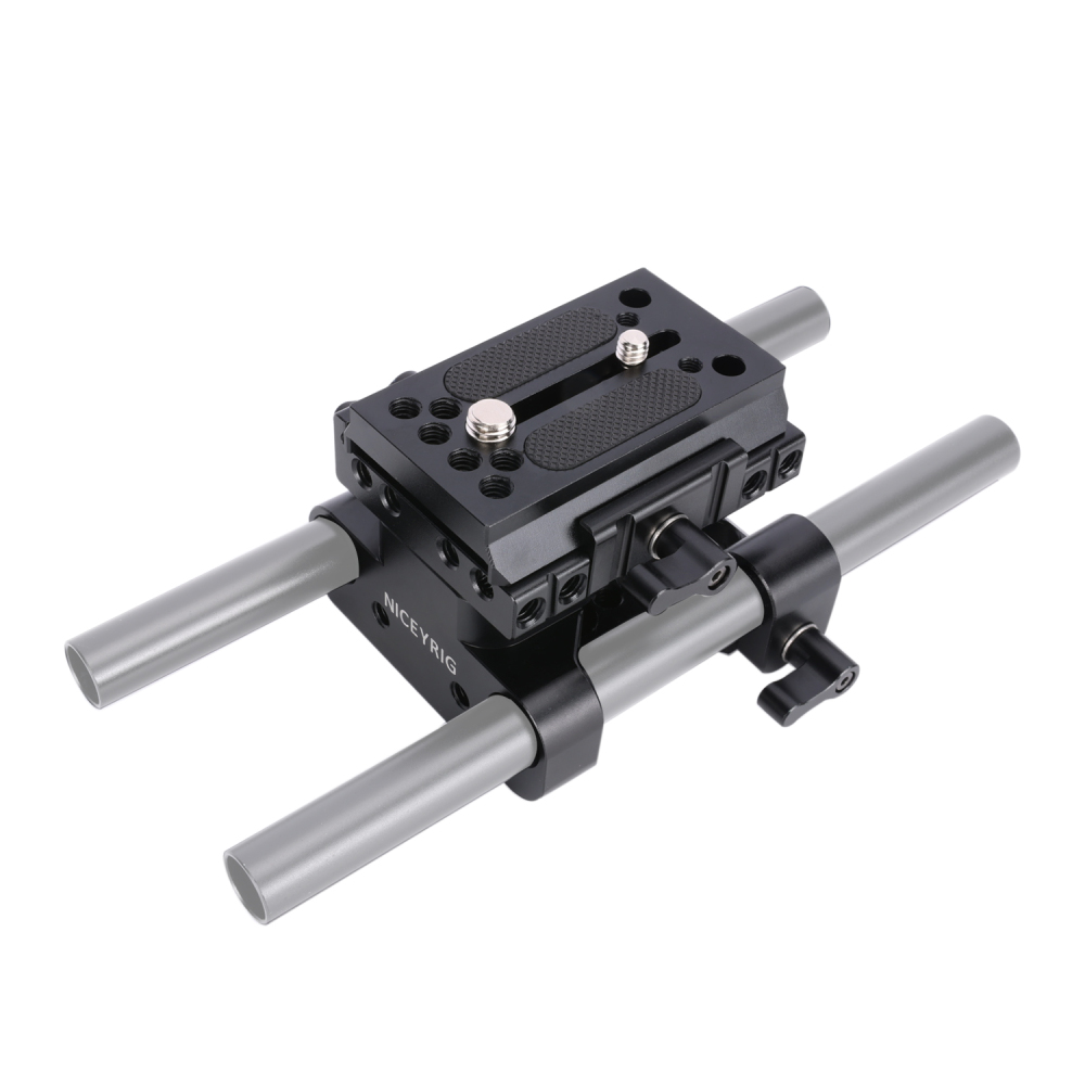 Niceyrig Manfrotto Universal Baseplate with 15mm Rail System Height Adjustable (Capacity: 20kg)