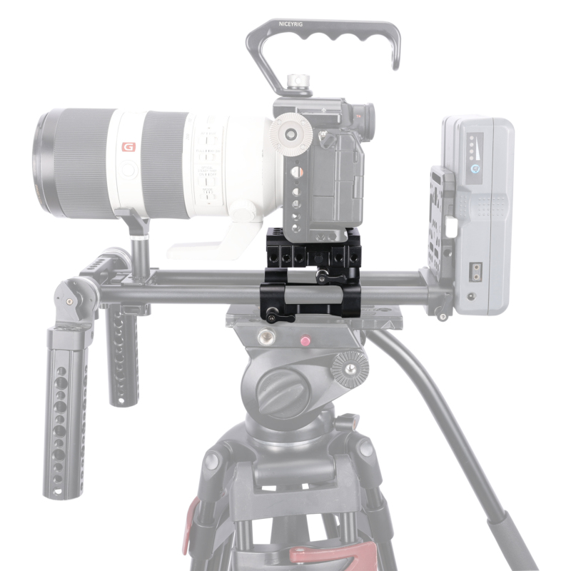 Niceyrig Manfrotto Universal Baseplate with 15mm Rail System Height Adjustable (Capacity: 20kg)