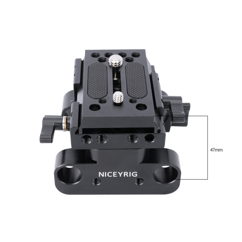 Niceyrig Manfrotto Universal Baseplate with 15mm Rail System Height Adjustable (Capacity: 20kg)