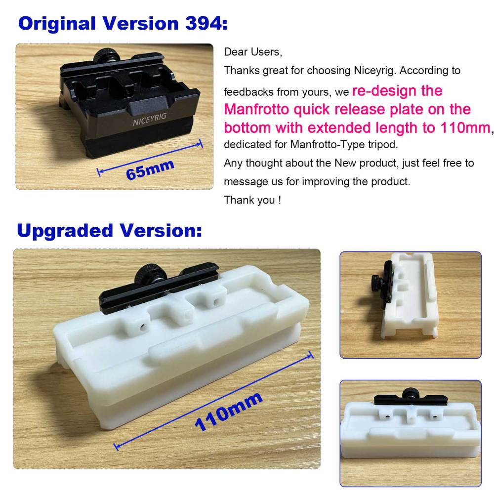 Niceyrig Manfrotto quick release plate updated version