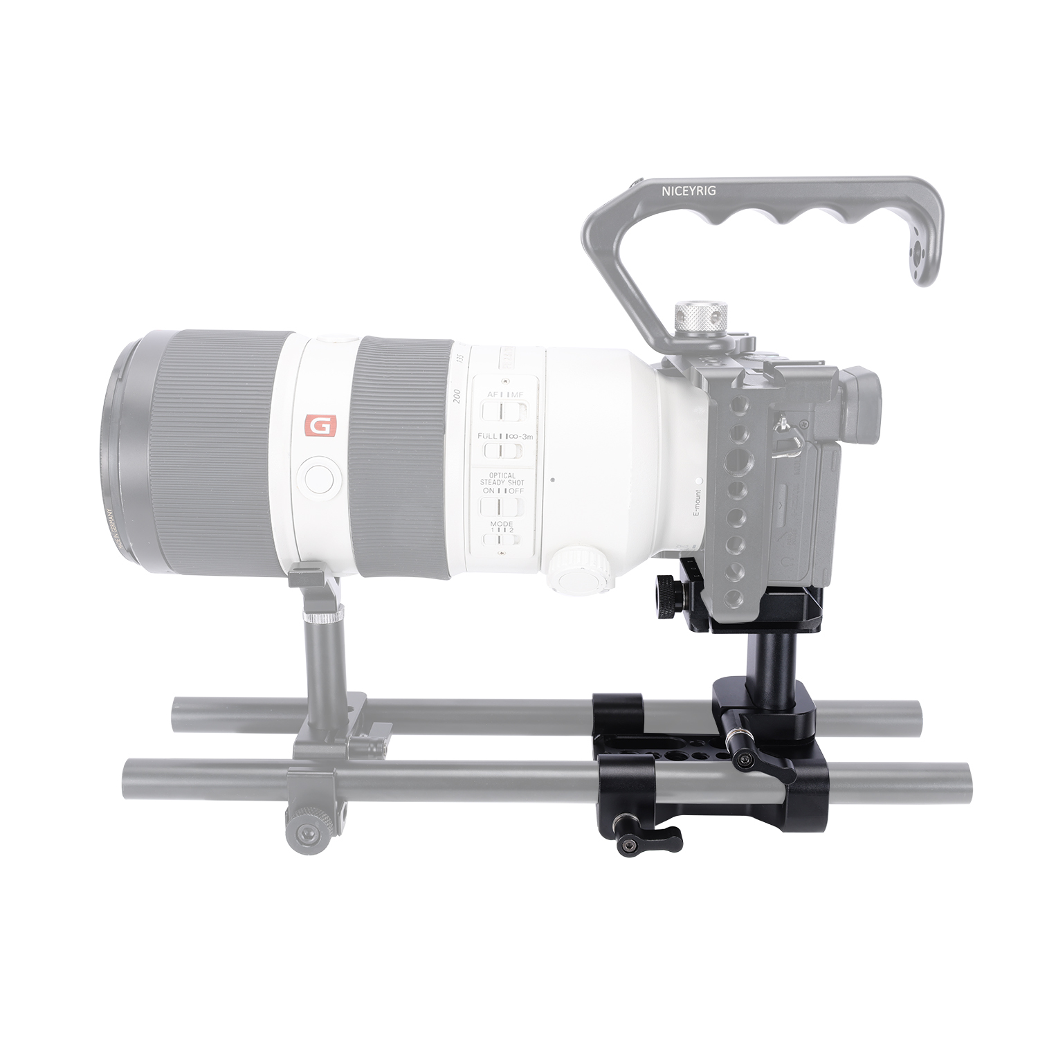 Niceyrig Arca Type Universal Baseplate with 15mm Rail System Height Adjustable (Capacity: 10kg)