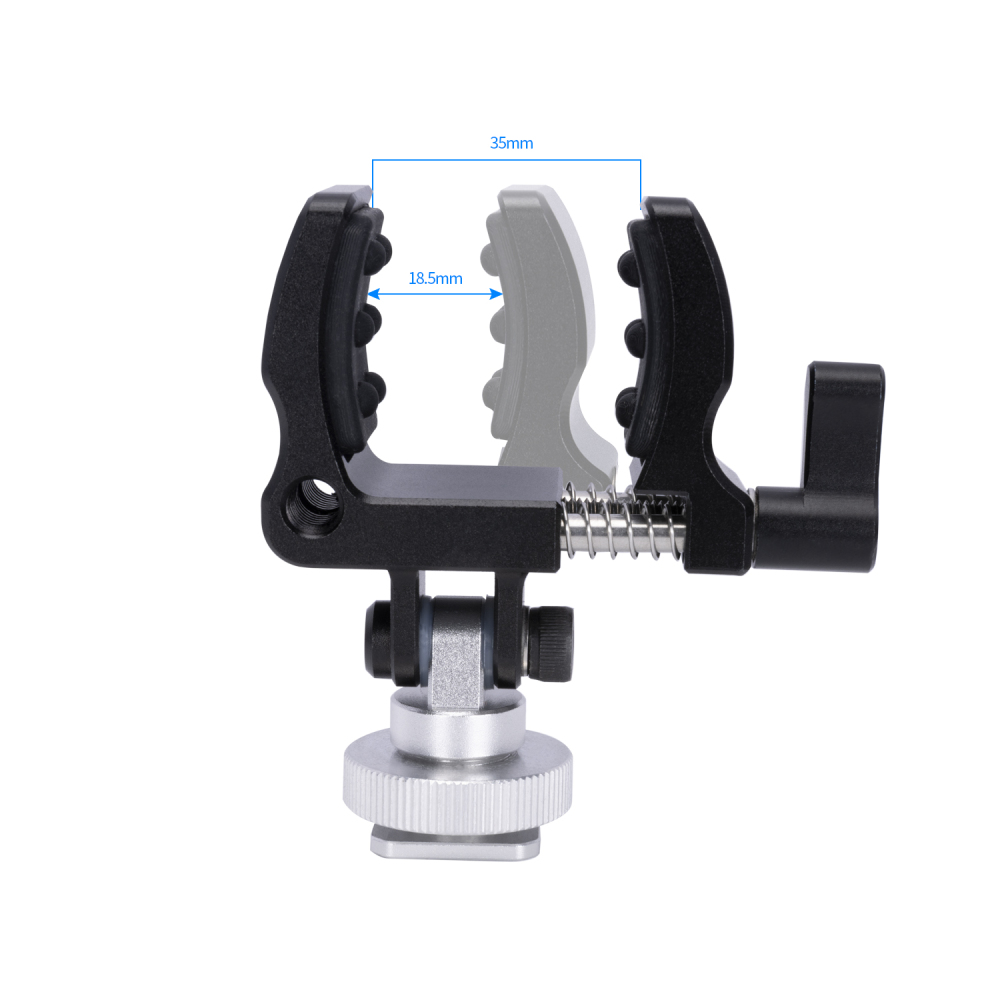 Niceyrig Shotgun Microphone Holder Clamp with Cold Shoe Adaptor