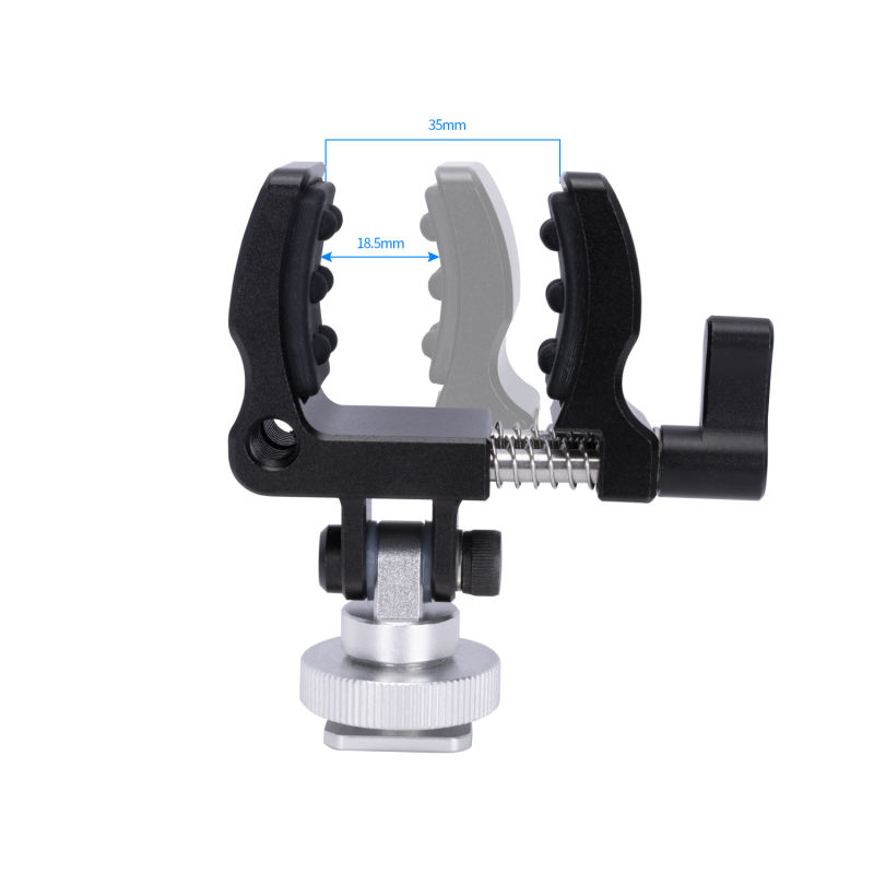 Niceyrig Shotgun Microphone Holder Clamp with Cold Shoe Adaptor (18