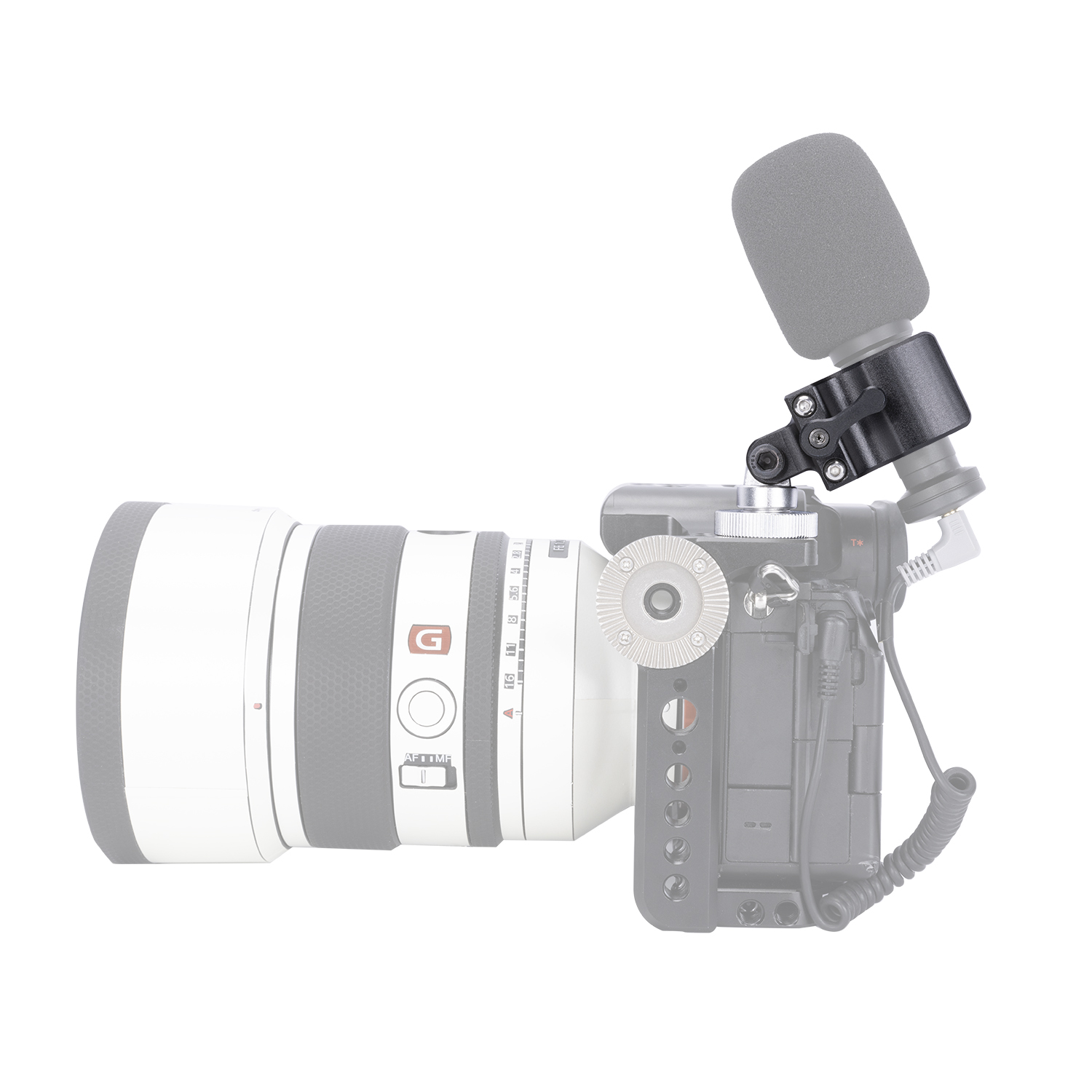 Niceyrig Shotgun Microphone Holder Clamp with Cold Shoe Adaptor
