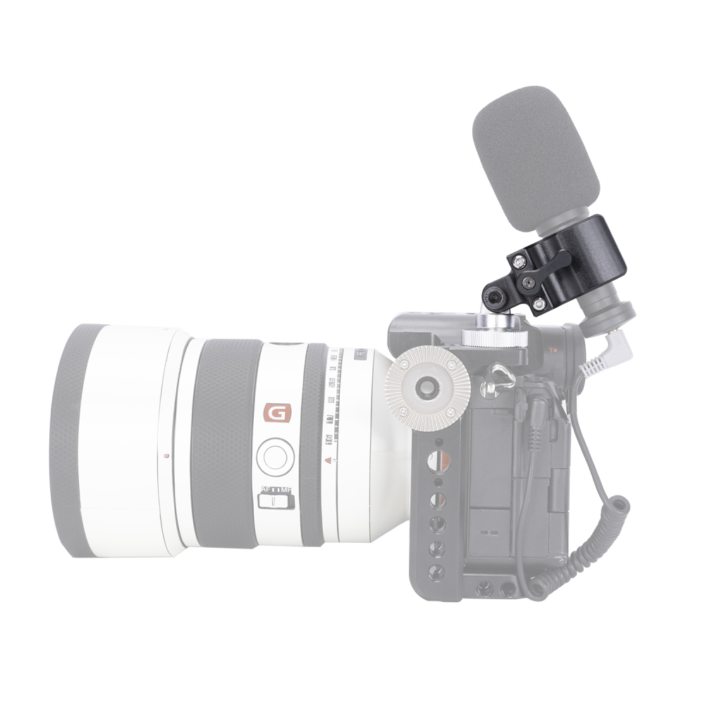 Niceyrig Shotgun Microphone Holder Clamp with Cold Shoe Adaptor