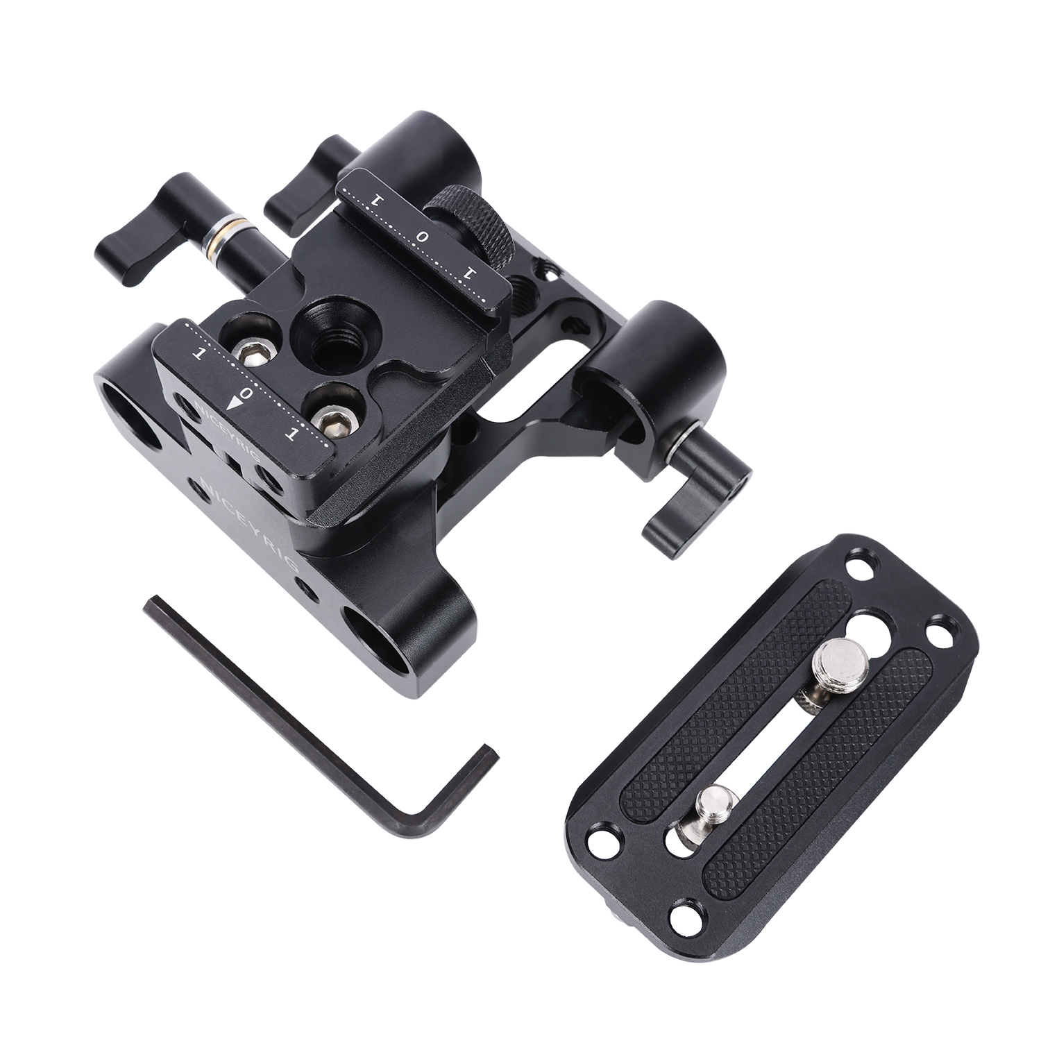Niceyrig Arca Type Universal Baseplate with 15mm Rail System Height Adjustable (Capacity: 10kg)
