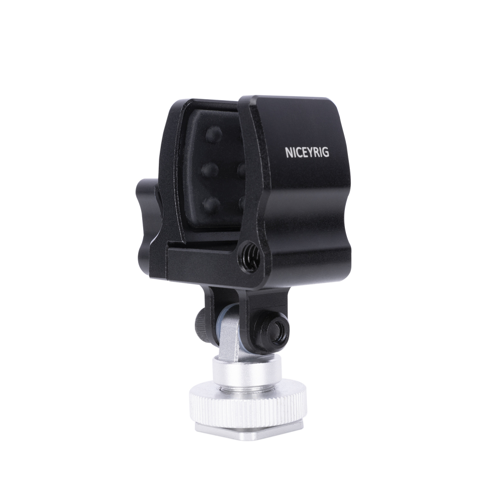 Niceyrig Shotgun Microphone Holder Clamp with Cold Shoe Adaptor