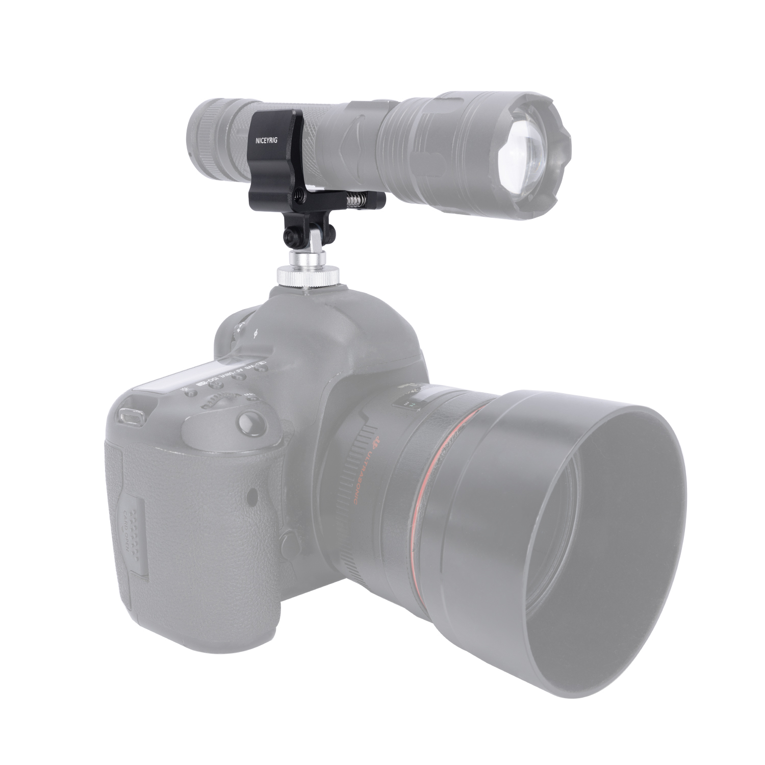 Niceyrig Shotgun Microphone Holder Clamp with Cold Shoe Adaptor