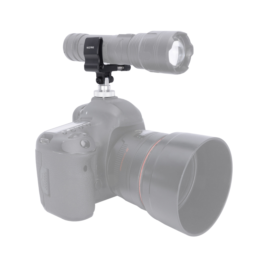 Niceyrig Shotgun Microphone Holder Clamp with Cold Shoe Adaptor
