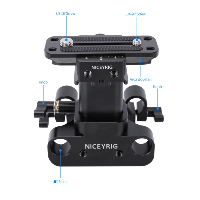 Niceyrig Arca Type Universal Baseplate with 15mm Rail System Height Adjustable (Capacity: 10kg)