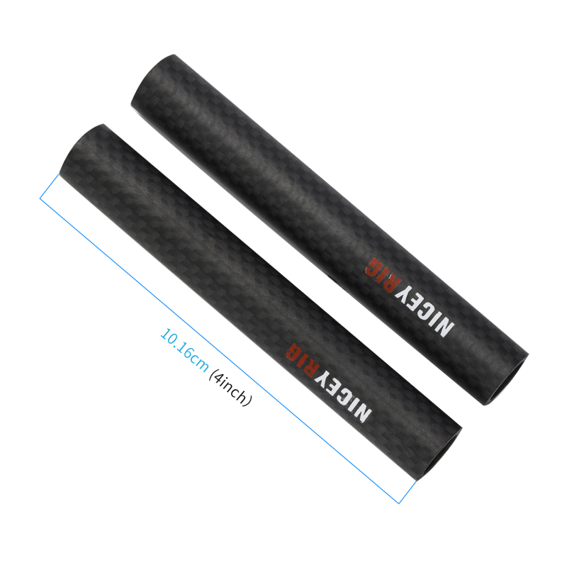 Niceyrig 15mm Carbon Fiber Rods 4-inch (10cm )Length for Rod Support System DSLR Shoulder Rig