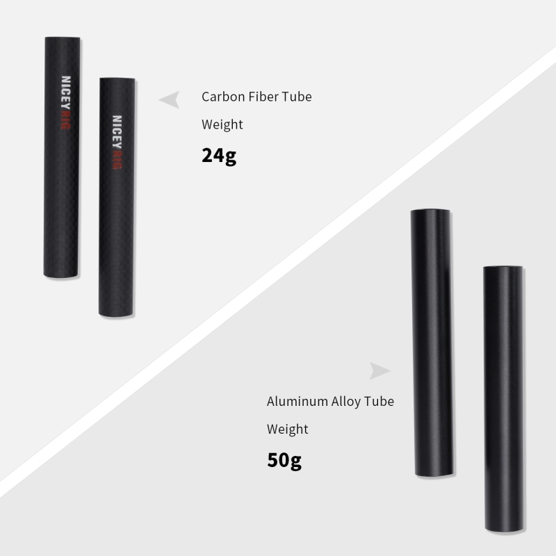 Niceyrig 15mm Carbon Fiber Rods 4-inch (10cm )Length for Rod Support System DSLR Shoulder Rig